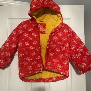 Boden Red and Yellow Floral Kids Puffer Jacket